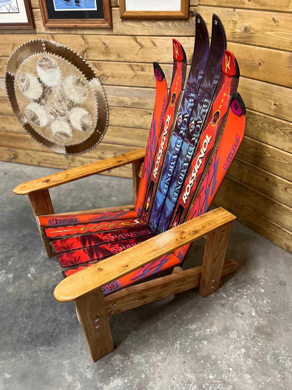 Old School Ski Chair | Adirondack Style from Up-Cycled Alpine Skis