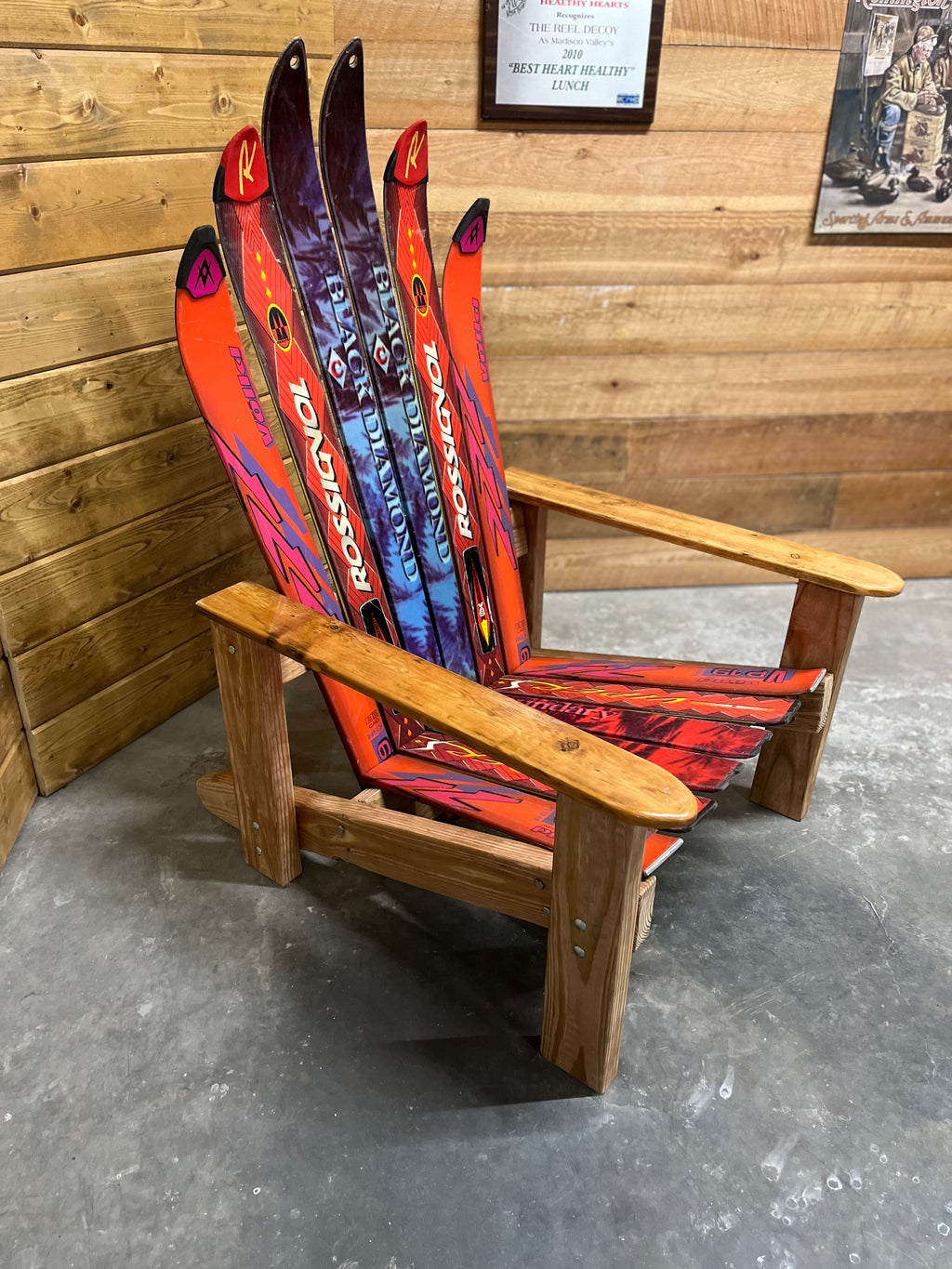 Old School Ski Chair | Adirondack Style from Up-Cycled Alpine Skis