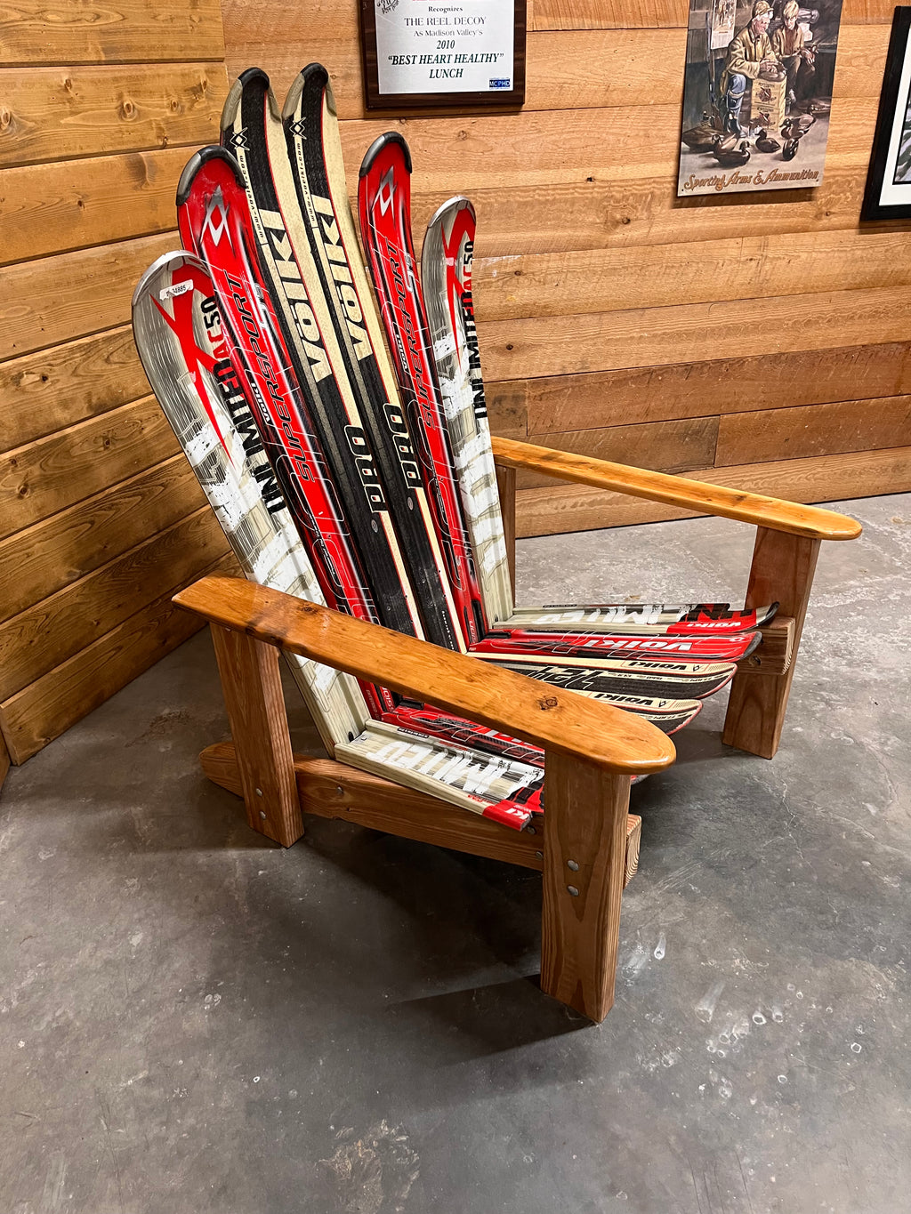 Adirondack Style Ski Chair |  Built from Up-Cycled Volkl Alpine Skis