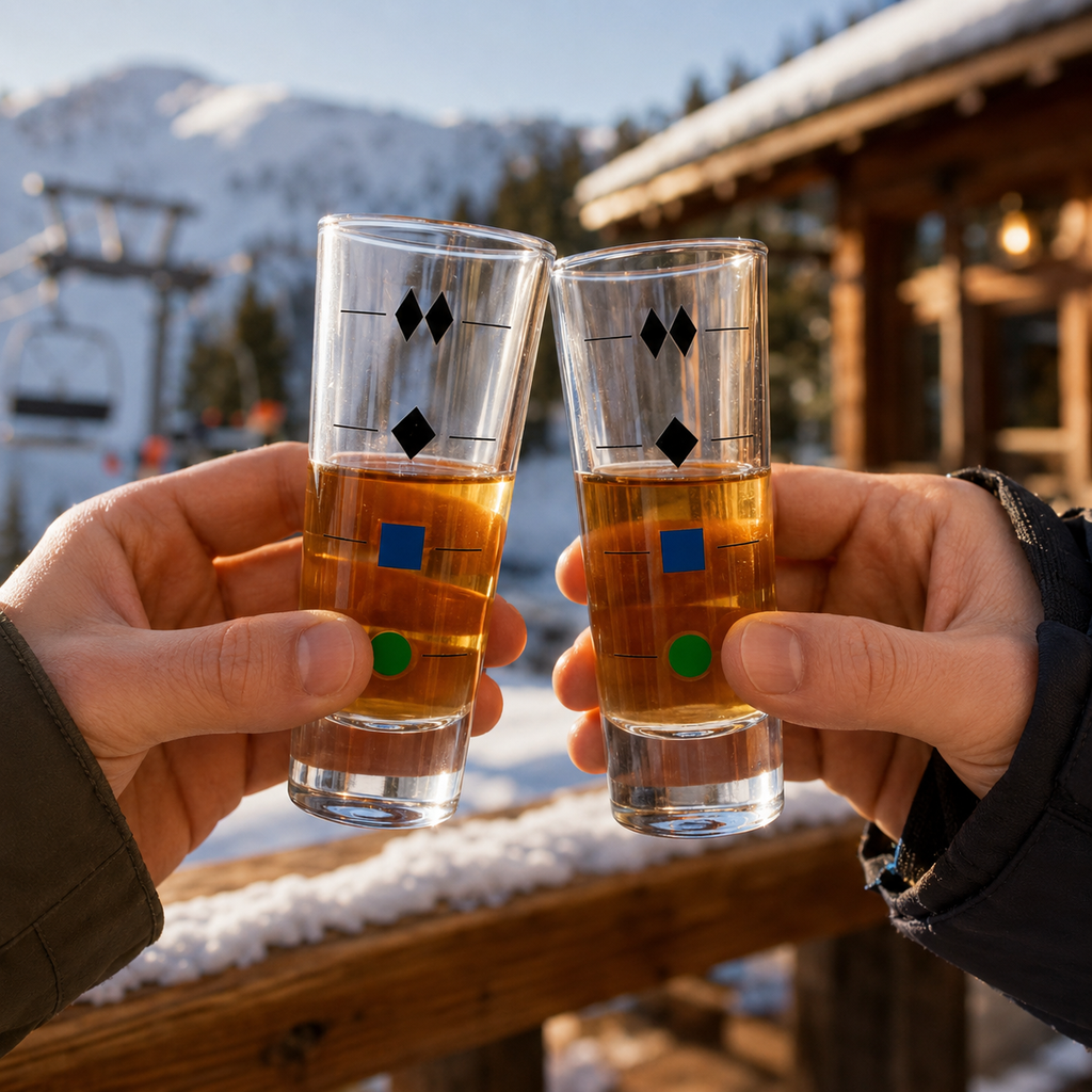Trail Difficulty Shot Glasses – Set of 2 | Ski Trail Marker Après Glasses