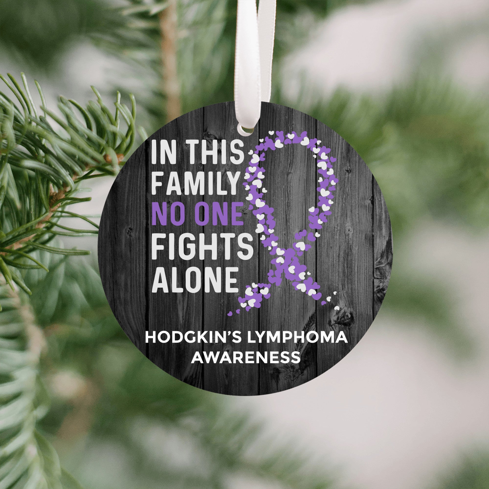 Hodgkin's Lymphoma Awareness Christmas Ornament