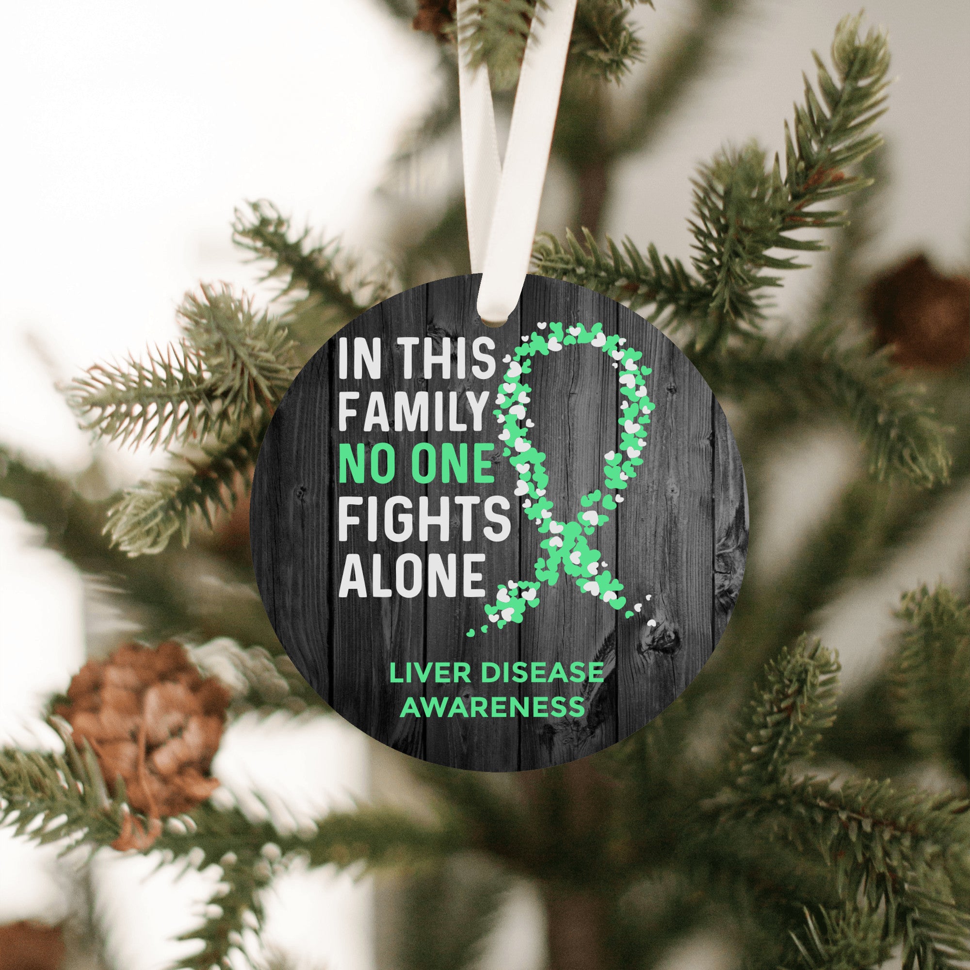 Liver Disease Awareness Christmas Ornament