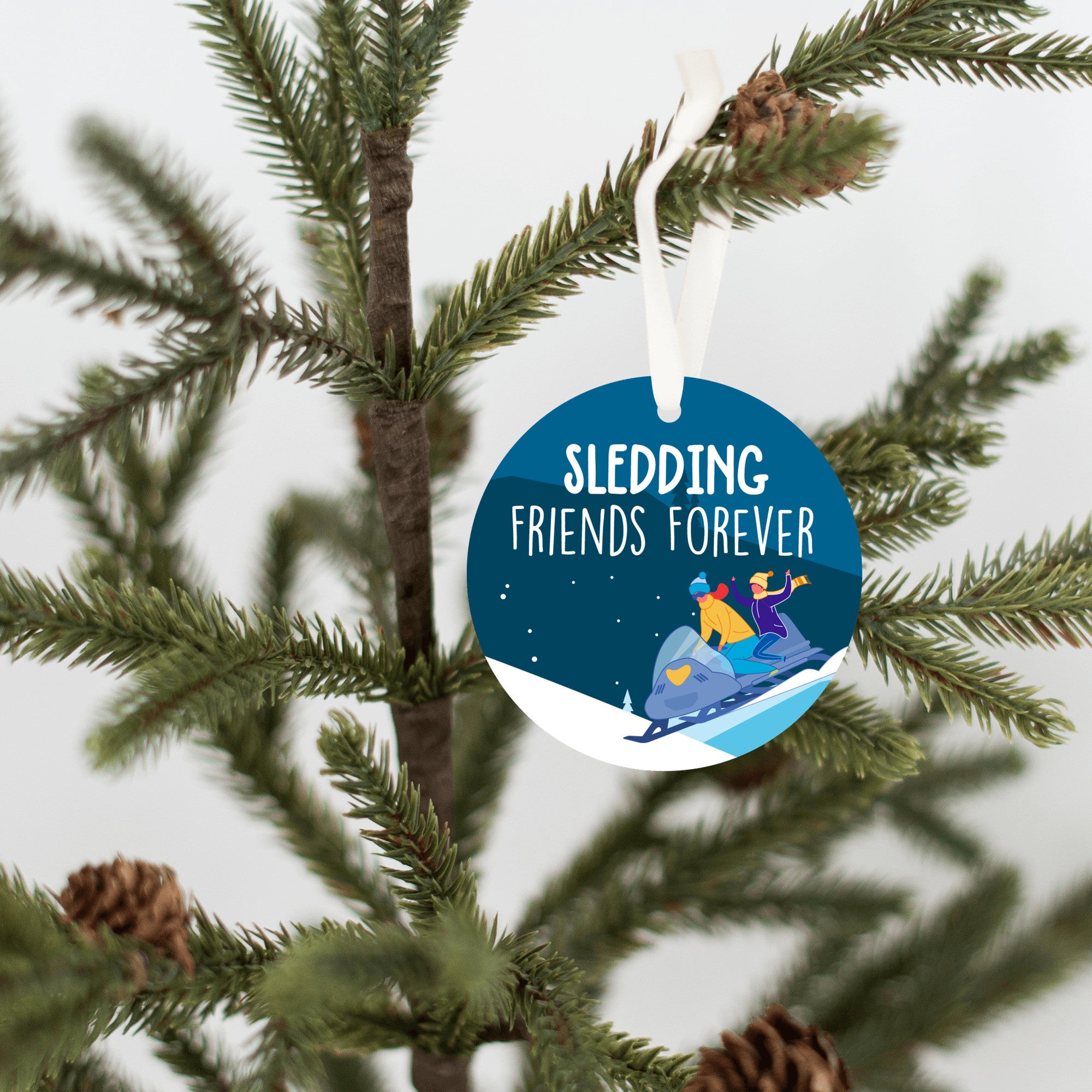 Snowmobiling Together Christmas Ornament