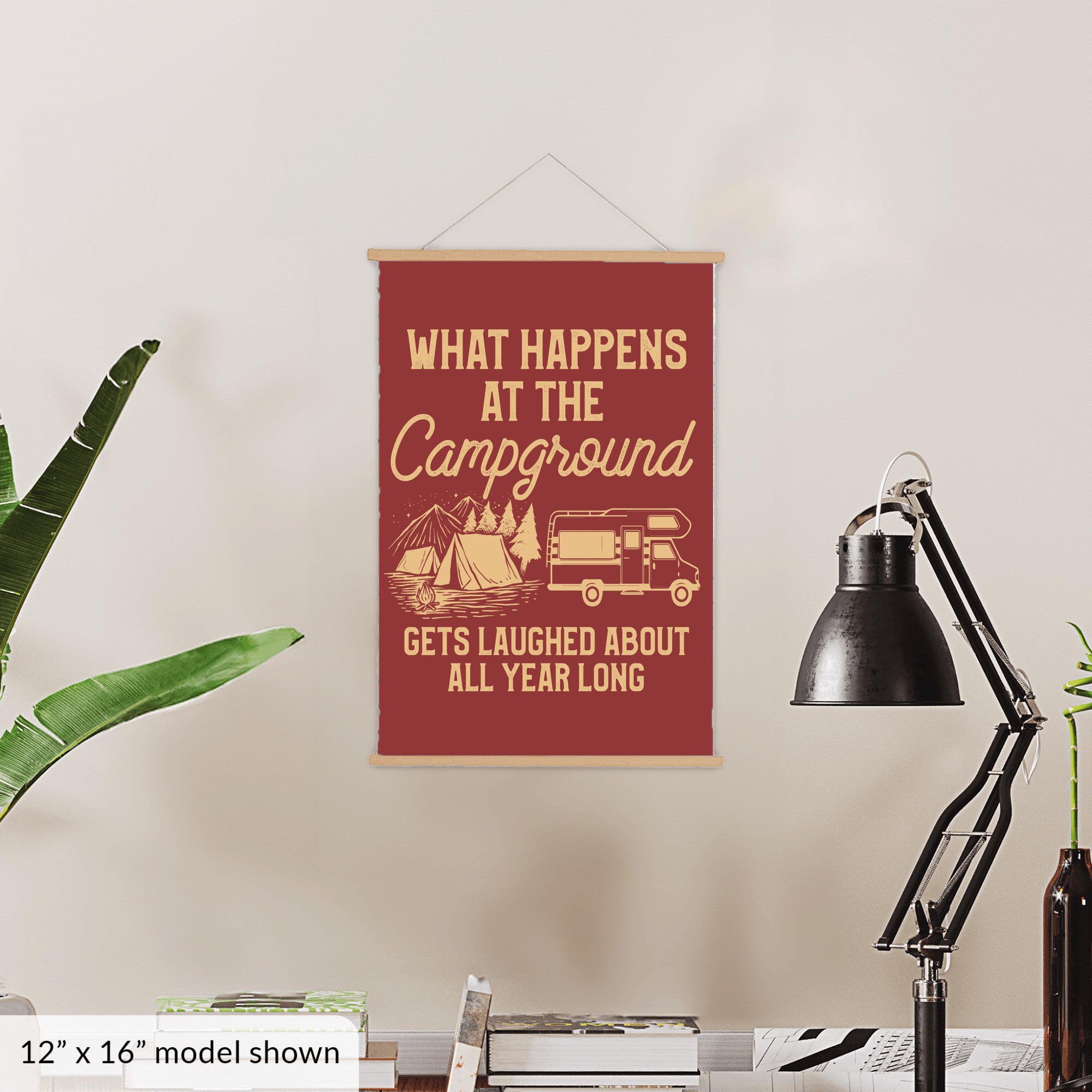 What Happens At The Campground Hanging Canvas