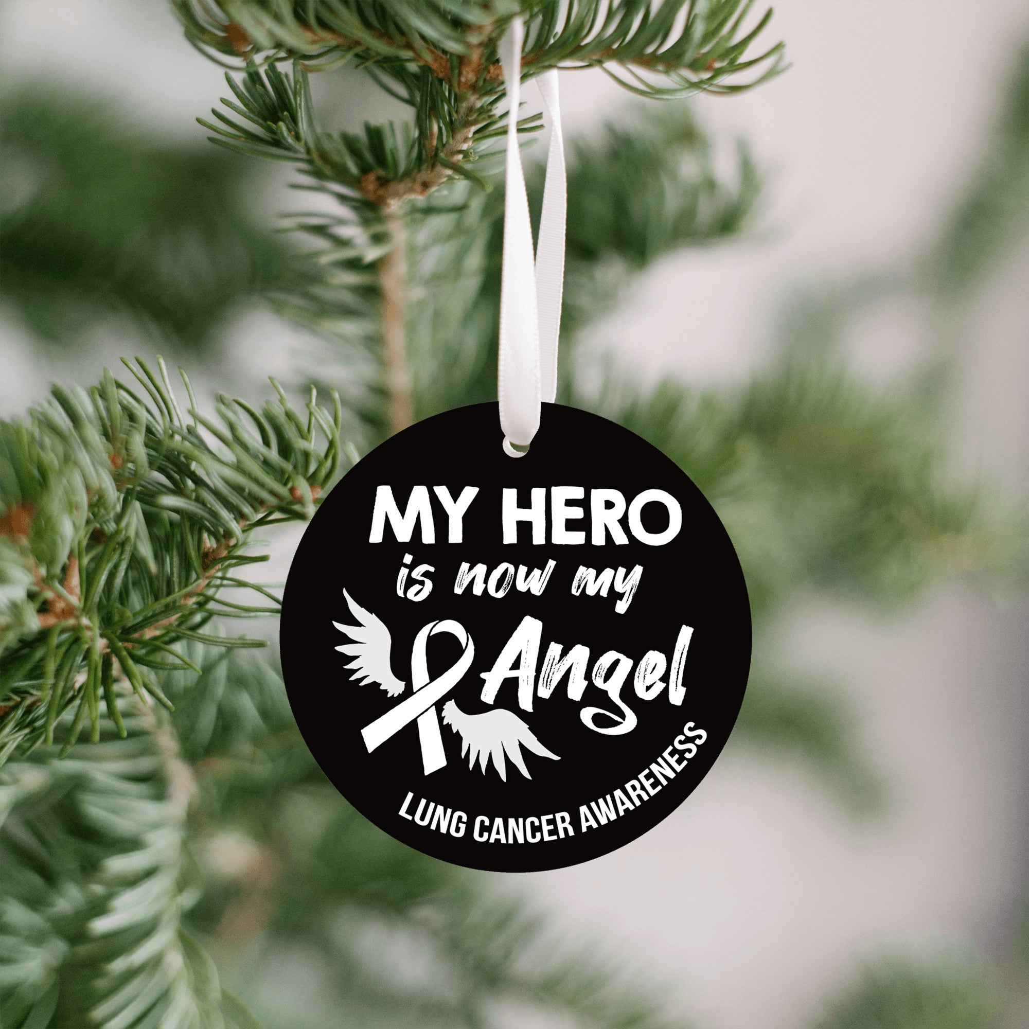 Lung Cancer Angel Christmas Ornament