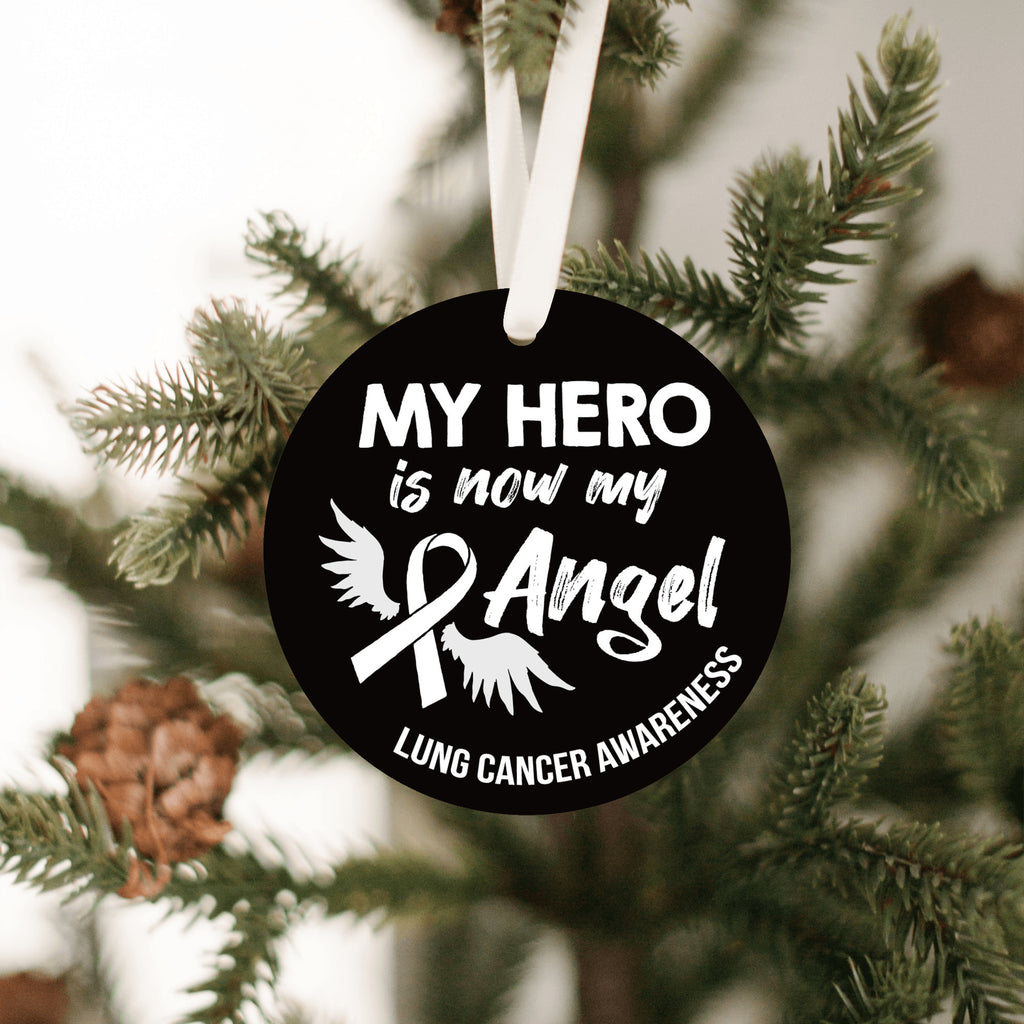 Lung Cancer Angel Christmas Ornament