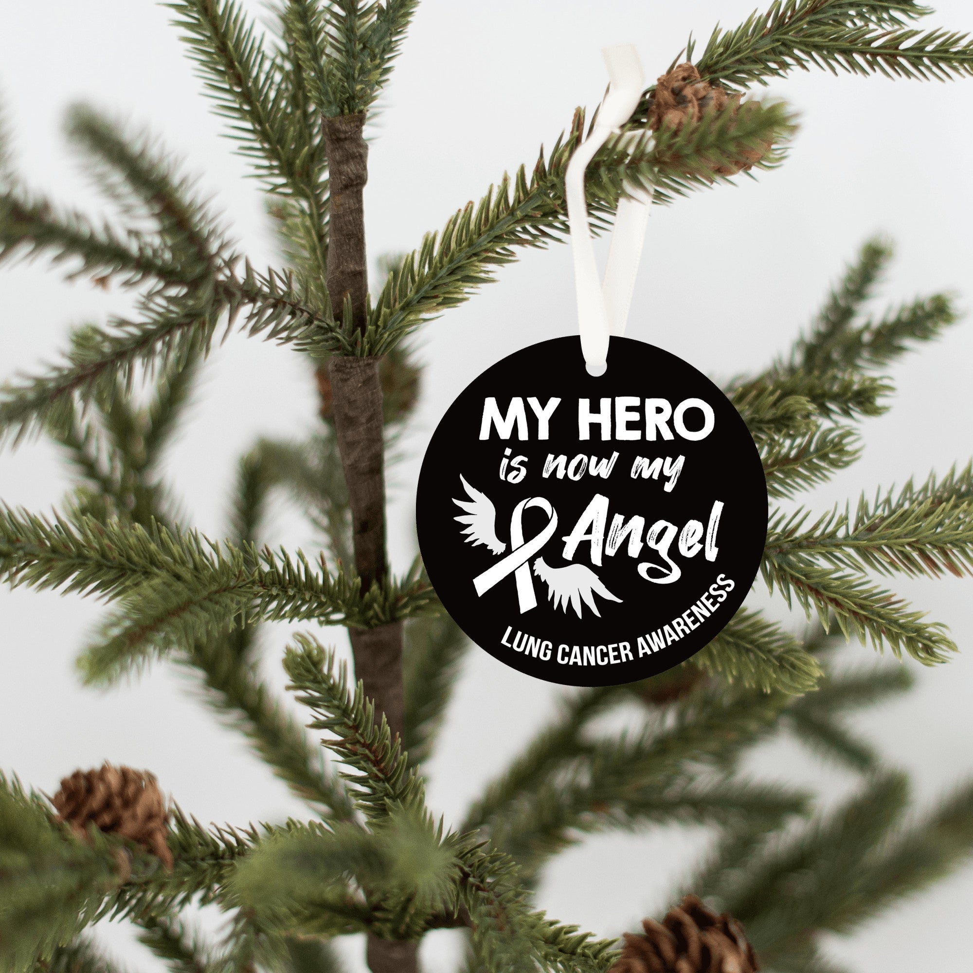 Lung Cancer Angel Christmas Ornament