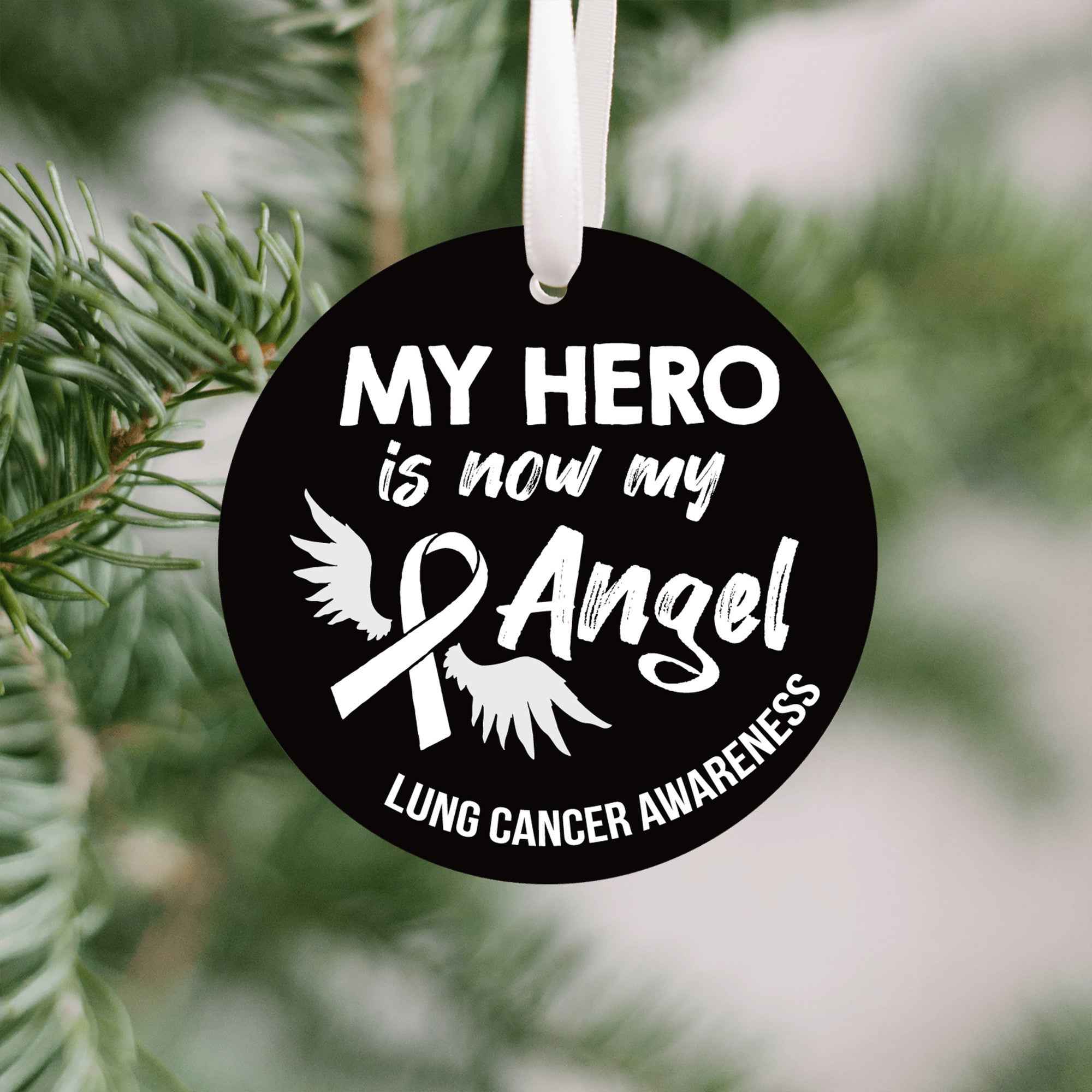 Lung Cancer Angel Christmas Ornament