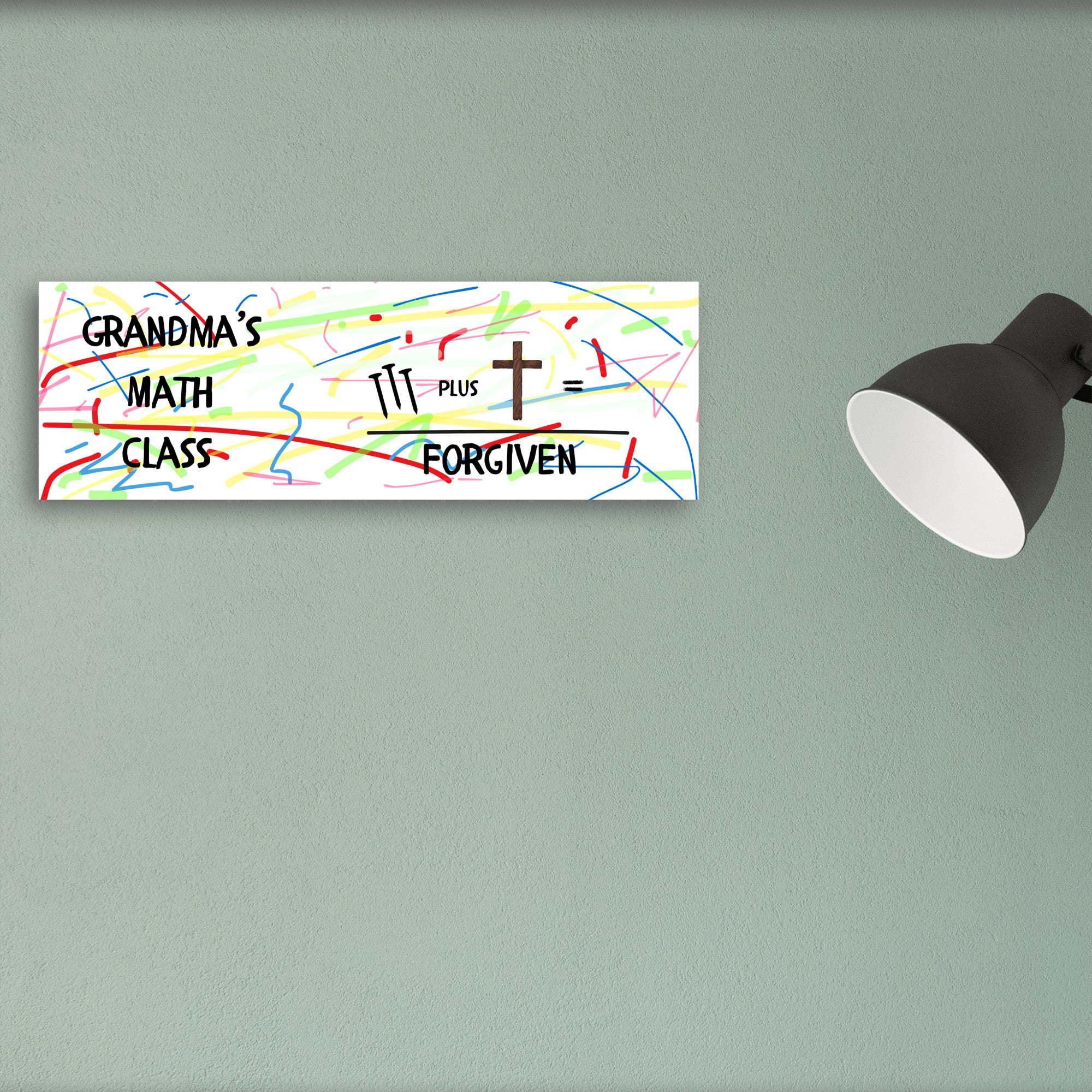 Grandma’s Math Wall Hanger | Playful Crayon-Style Faith Sign
