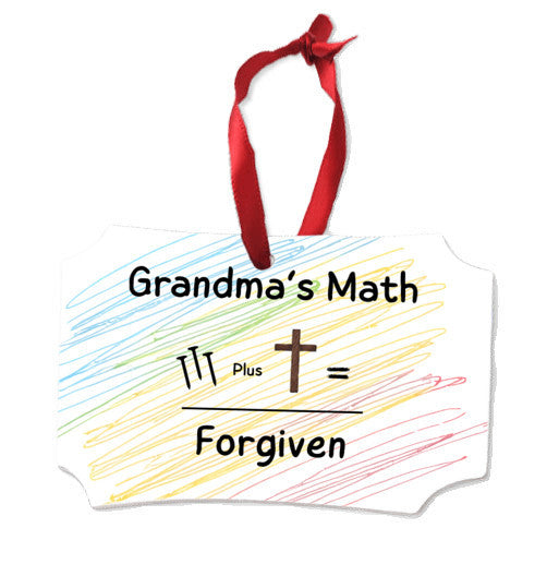 Grandma’s Math Christmas Ornament | Aluminum Holiday Keepsake