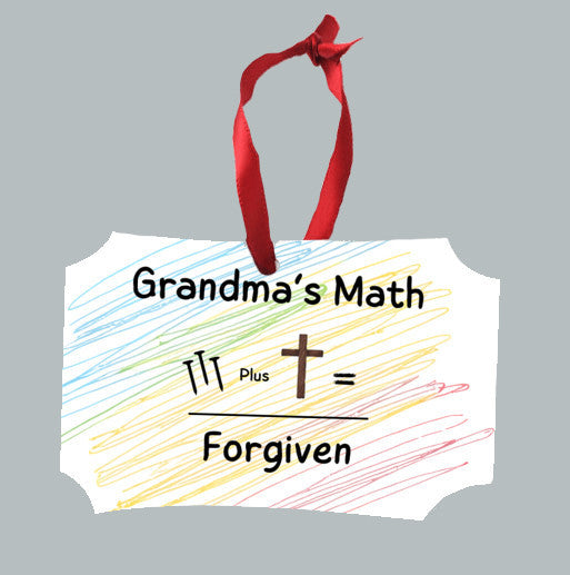 Grandma’s Math Christmas Ornament | Aluminum Holiday Keepsake